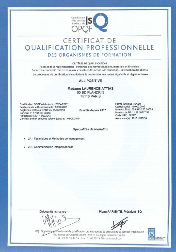 Renouvellement OPQF All Positive 2019-001